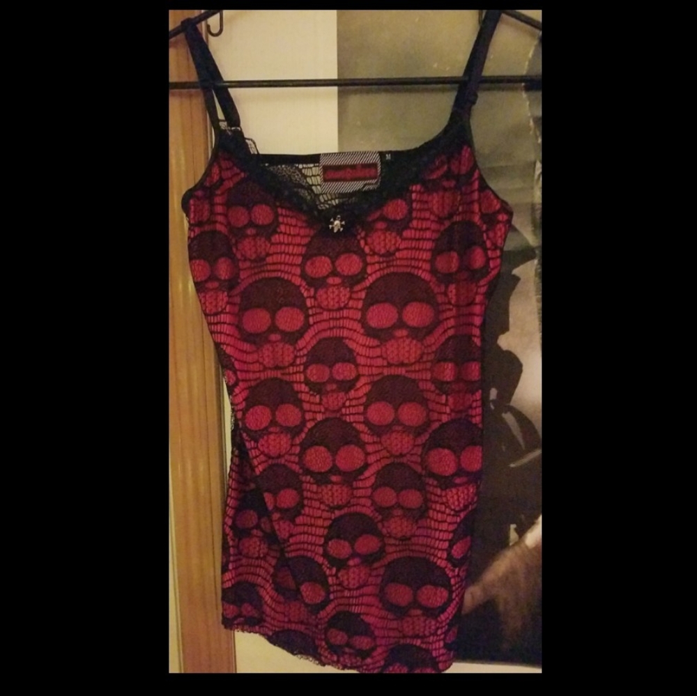 🥀Skull mesh tank top🖤